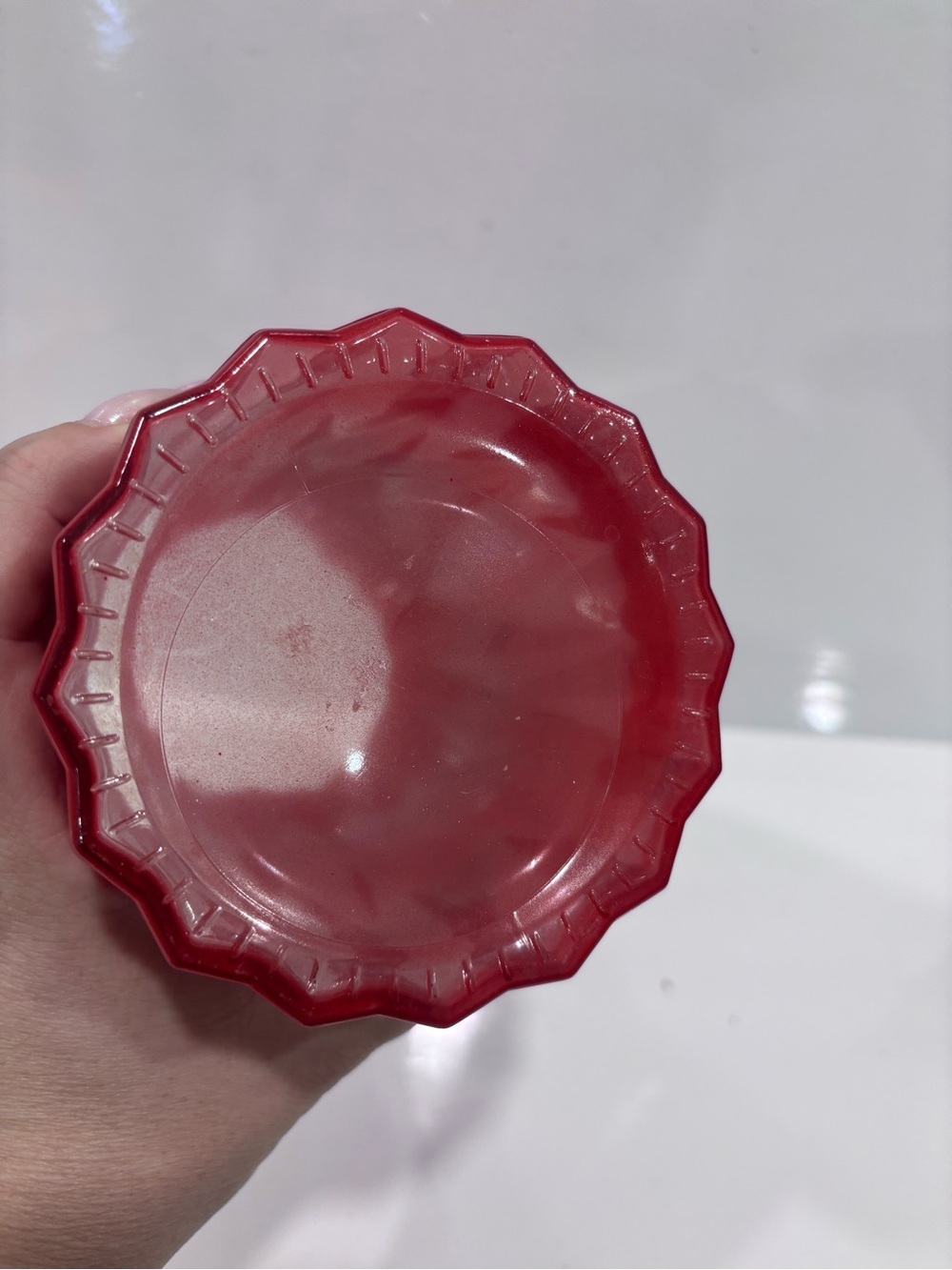 Red Vintage Art Deco Glass Vase 7 3/4” - Picture 4 of 7